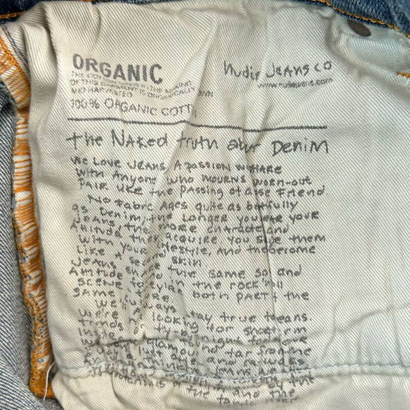 NUDIE JEANS Mens Grim Tim Joshua Sun 34 x 34 Slim Straight Organic Button Fly - Picture 9 of 13